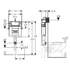 Скрытый смывной бачок GEBERIT Sigma 109.300.00.5