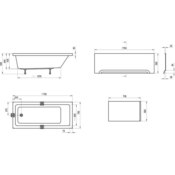 Ванна Ravak 10° 170x75 CA71000000