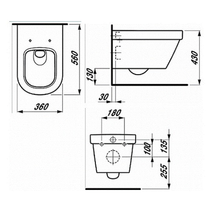 Унитаз подвесной Laufen LB3 (H8206800000001) без сиденья