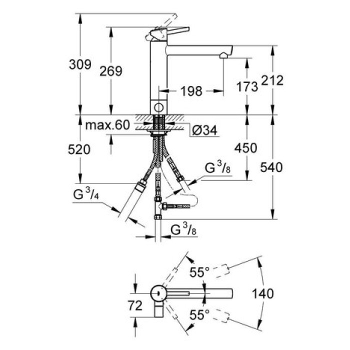Смеситель для кухни Grohe Concetto 31209001