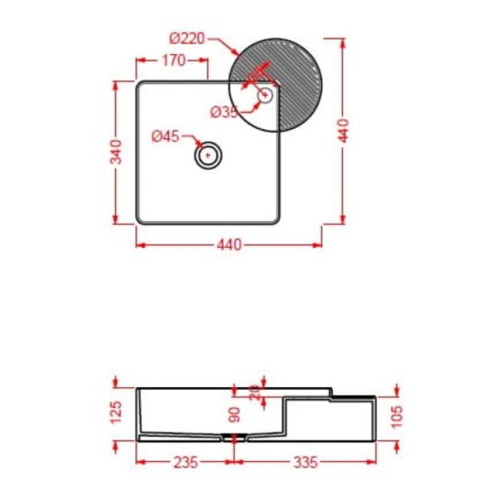 Керамическая раковина 44 см Artceram Cartesio (CAL003 01;00)