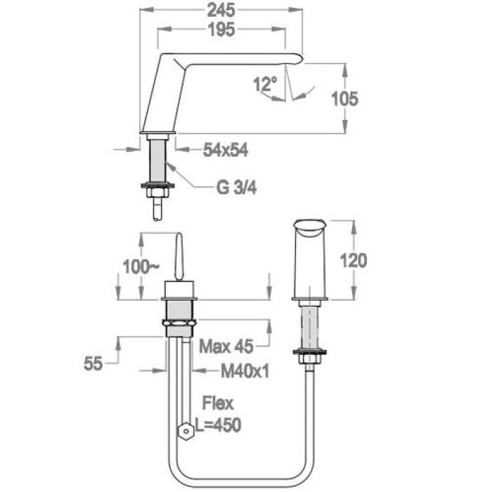 Смеситель для ванны Fir Dynamica JK 89 (89.4836.2.10.00) Смеситель для ванны Fir Dynamica JK 89 (89.4836.2.10.00)