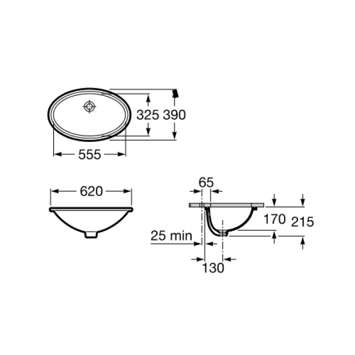 Раковина под столешницу Roca Grand Berna A327899000