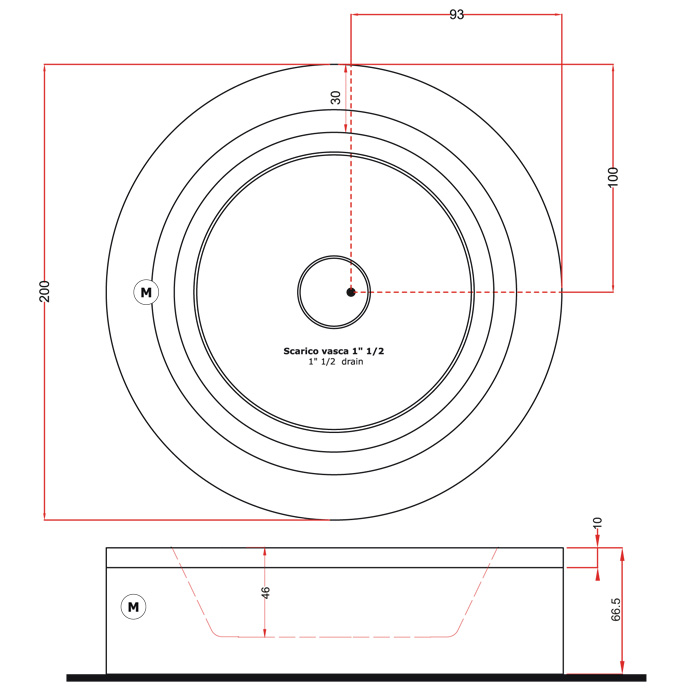 Gruppo Treesse Fusion Spa 200 Ванна в современном стиле 200xh67 см