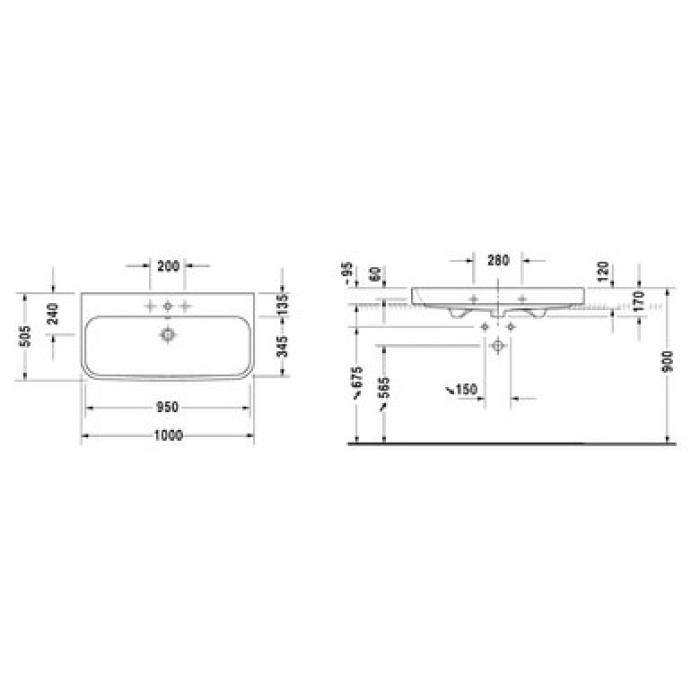 Плитка керамогранит Керамическая раковина 100 см Duravit Happy D.2 2318100027 для пола