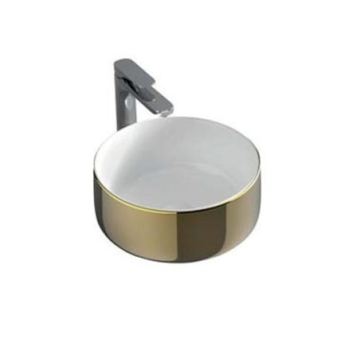 Керамическая раковина 35 см Artceram Cognac, white glossy/gold bicolor (COL004 01;56)