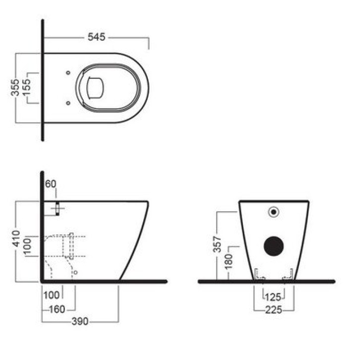 Пристенный унитаз безободковый Hatria Fusion (Y1ZA01)