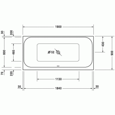Happy D.2 ванна прямоугольная 190 см 700315000000000 в интернет-магазине «Estet Room»