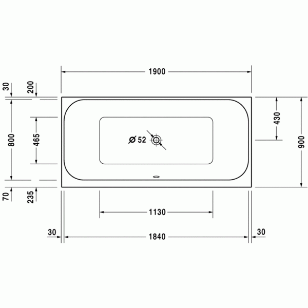 Happy D.2 ванна прямоугольная 190 см 700315000000000 в интернет-магазине «Estet Room»