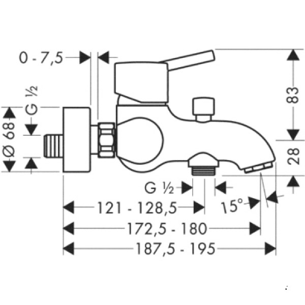 Смеситель для ванны Hansgrohe Talis S 32420000