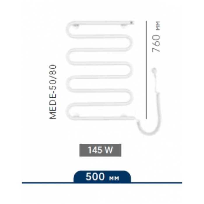 Полотенцесушитель электрический Instal projekt MEDIO Electro ,белый MEDE-50/80W