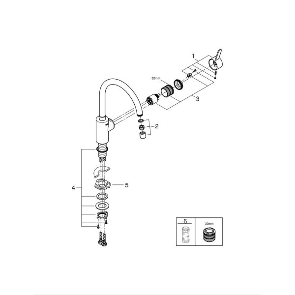 Grohe Eurosmart Cosmopolitan Смеситель для кухни (32843002)