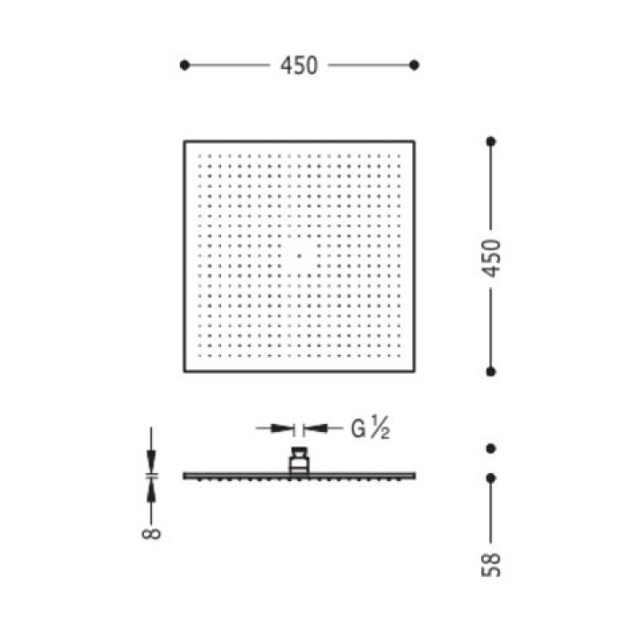 Верхний душ 450х450 мм Tres Showers Head 29963205