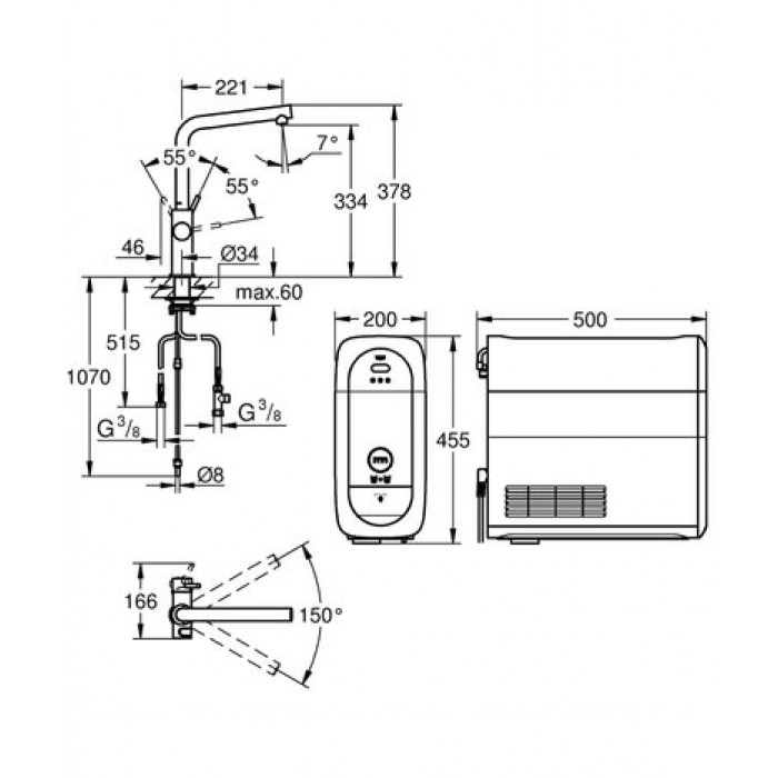 Смеситель со стартовым комплектом GROHE Blue Home 31454DC0