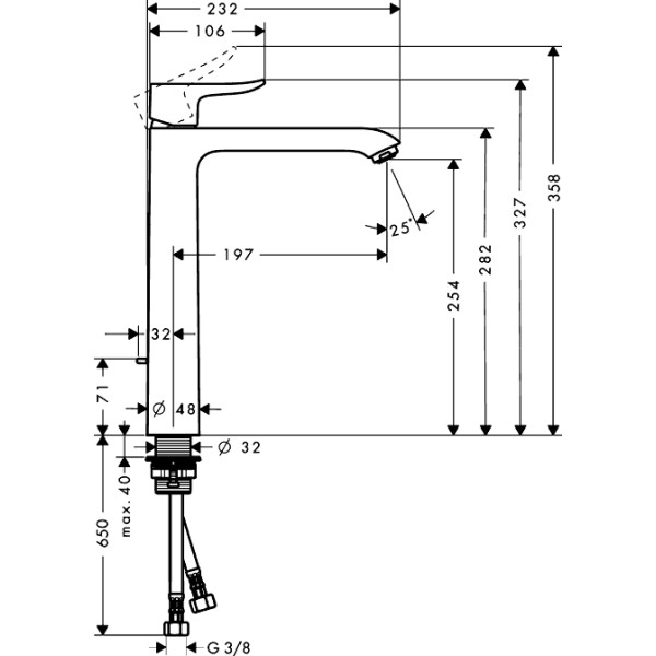 Смеситель для раковины Hansgrohe Metris 260 (31082000)