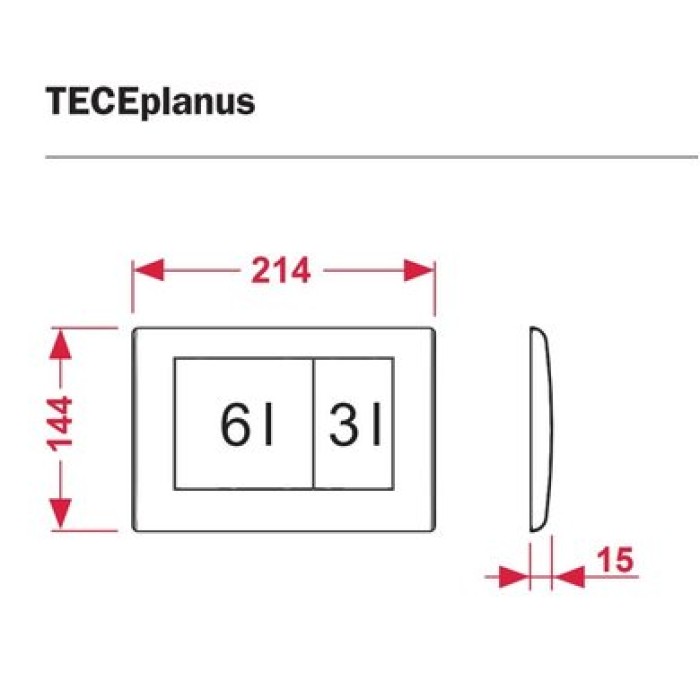 Клавиша смыва TECE Planus хром матовый 9240320