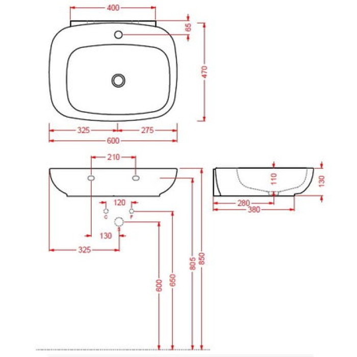 Керамическая раковина 60 см Artceram Dial, white glossy (DAL001 01;00)