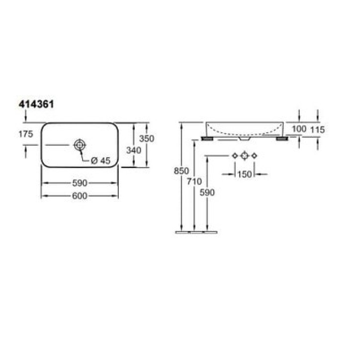 Керамическая раковина Villeroy & Boch Finion CeramicPlus 414361R1