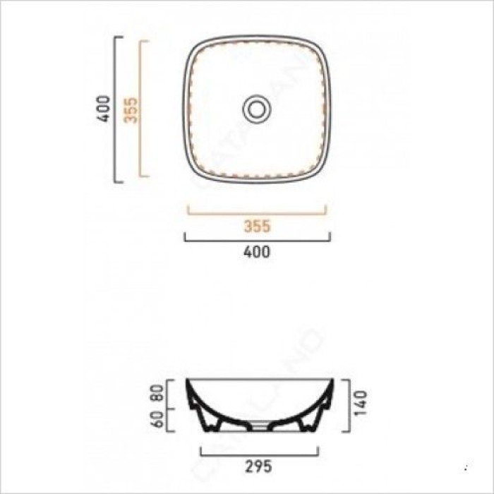 Керамическая раковина 40 см Catalano Green Lux, cemento satinato