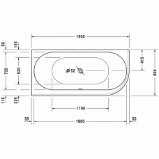 Darling New ванна асимметричная 190 см 700246000000000 в интернет-магазине «Estet Room»