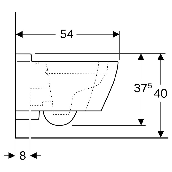 Унитаз подвесной Geberit myDay 4,5/6 л без ободка, белый глянец, KeraTect 201460600
