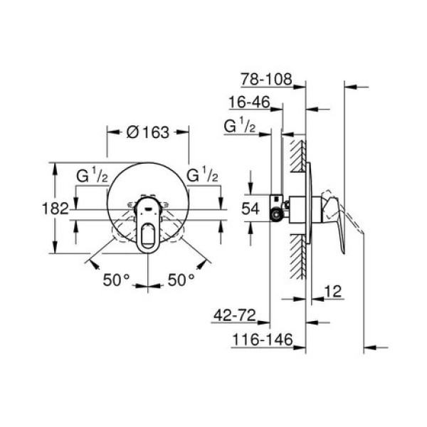 Смеситель для душа Grohe Bau Loop 29080000