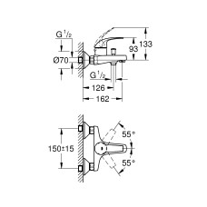 Grohe BauCurve Смеситель однорычажный для ванны (23599000)