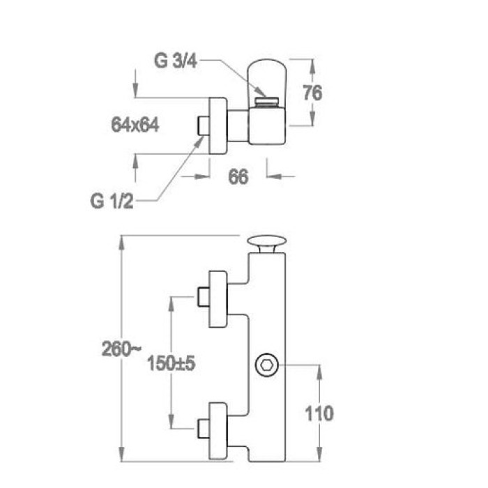 Смеситель для душа Fir Dynamica 88 (88.3369.2.10.00)