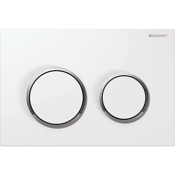 Клавиша смыва Geberit Omega20 пластик, белая/хром глянец 115.085.KJ.1