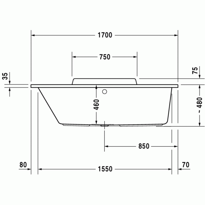 DuraStyle ванна прямоугольная 170 см 700294000000000 в интернет-магазине «Estet Room»