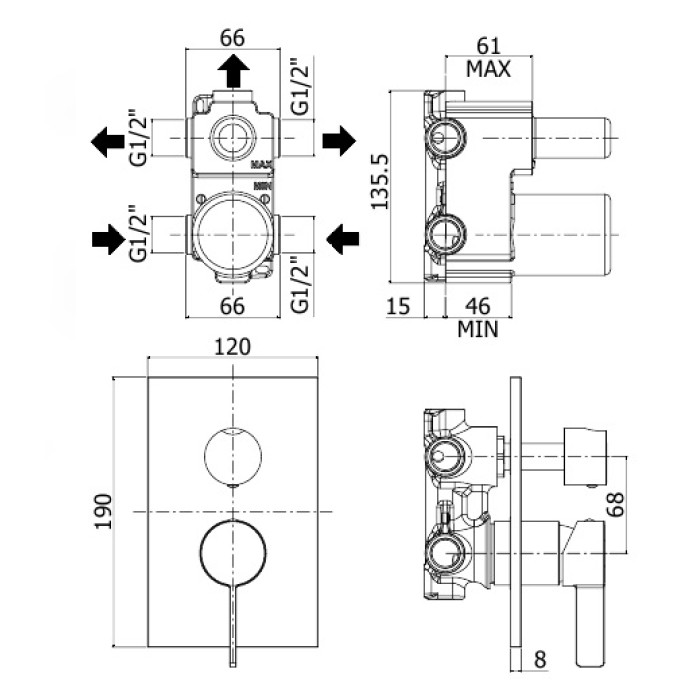 Смеситель Paffoni Rock (RO019CR) Смеситель Paffoni Rock (RO019CR)