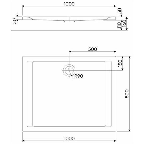 Душевой поддон KOLO PACYFIK 100x80 AntiSlide xBP0718101
