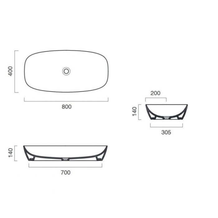 Керамическая раковина 80 см Catalano Green Lux Керамическая раковина 80 см Catalano Green Lux