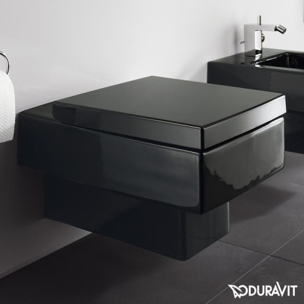 Плитка керамогранит Подвесной унитаз Duravit Vero, черный 2217090864 для пола