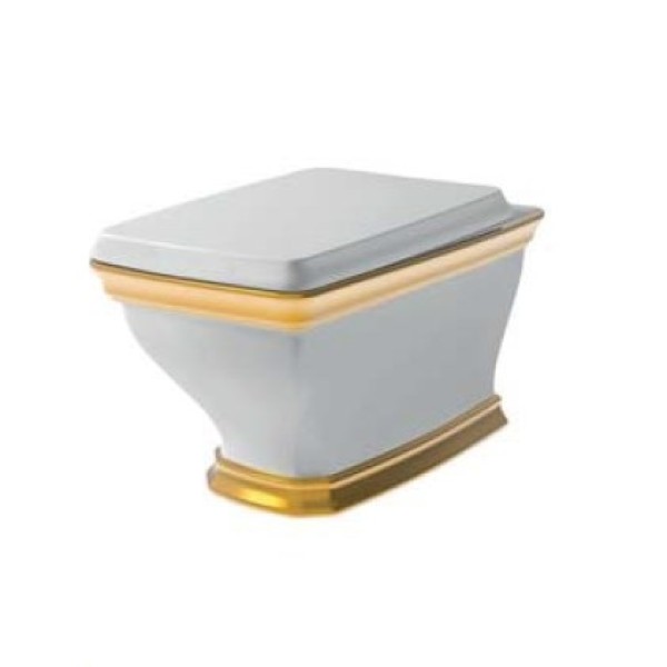 Подвесной унитаз Artceram Civitas (CIV001 01;91) white glossy/gold stripe