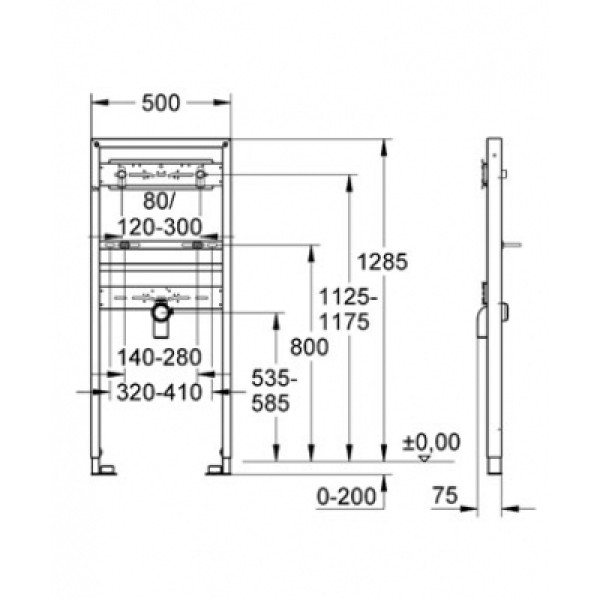 Инсталляция для раковины Grohe Rapid SL 38546000