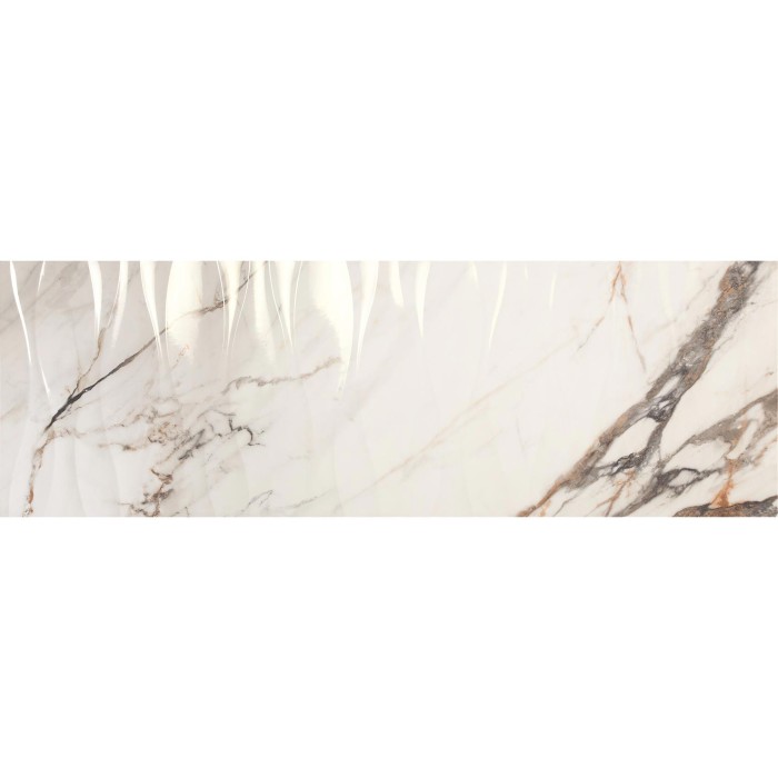 Плитка   Porcelanite Dos Firenze 1219 CALACATTA GOLD RELIEVE WAVE 9×1200×400 под мрамор