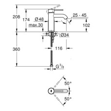 Смеситель для раковины Grohe Essence S-Size 23590001