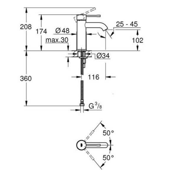 Смеситель для раковины Grohe Essence S-Size 23590001