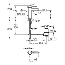 Смеситель для раковины Grohe Essence S-Size 23379001