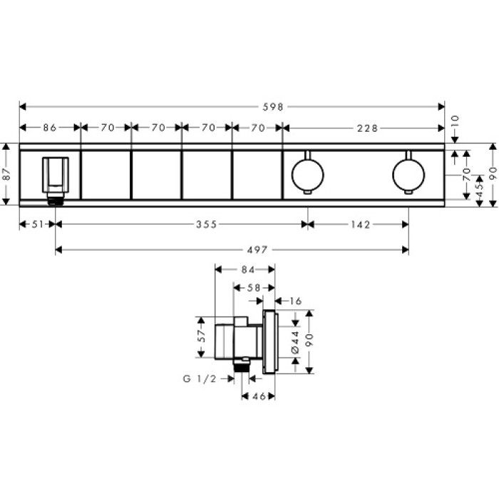 Термостат для душа Hansgrohe RainSelect 15357000 Термостат для душа Hansgrohe RainSelect 15357000