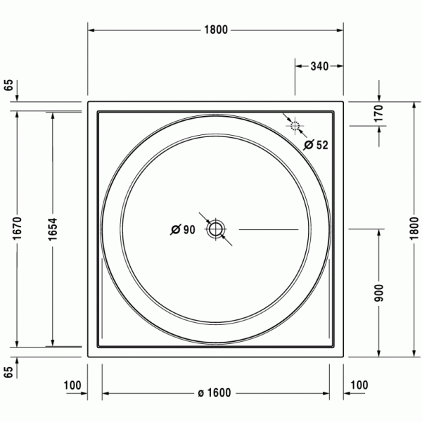 Blue Moon ванна квадратная 180 см 700169000000000 в интернет-магазине «Estet Room»