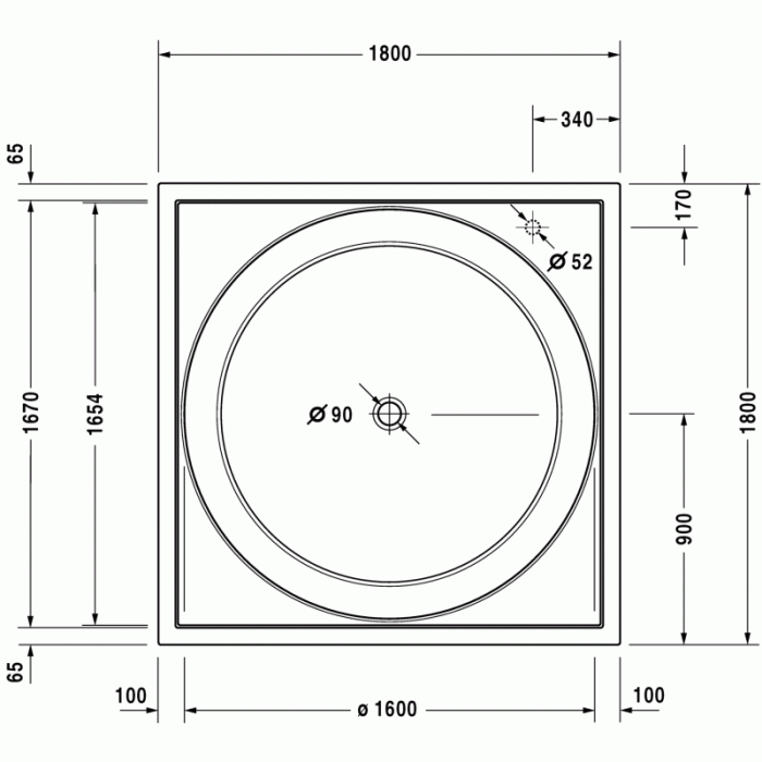 Blue Moon ванна квадратная 180 см 700169000000000 в интернет-магазине «Estet Room»