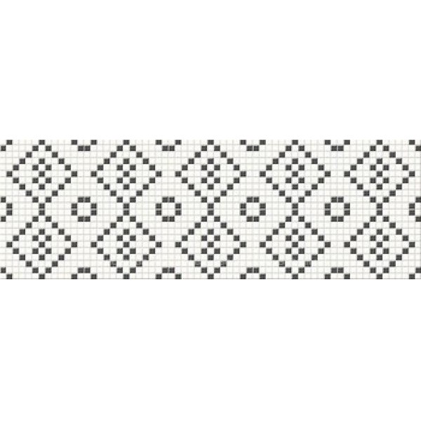 Плитка Opoczno Pret-a-Porter Black&White Mosaic декор 10×250×750