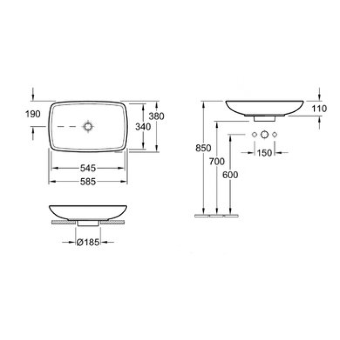 Керамическая раковина Villeroy & Boch Loop & Friends CeramicPlus 515400R1