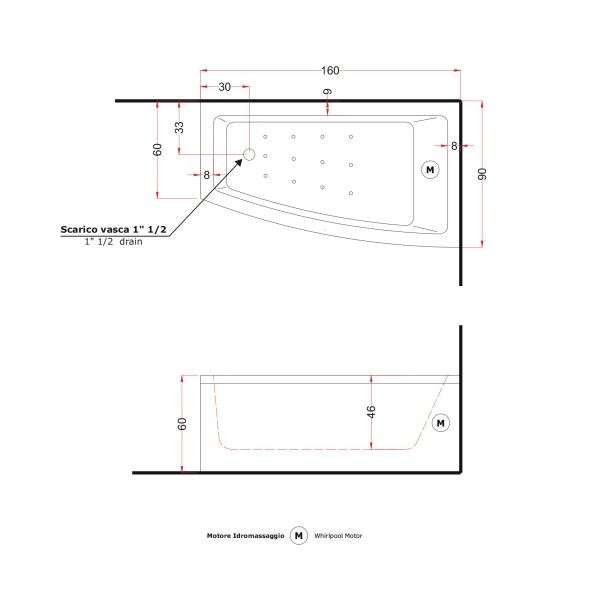 Gruppo Treesse Asyx Ванна 160x90xh62 см