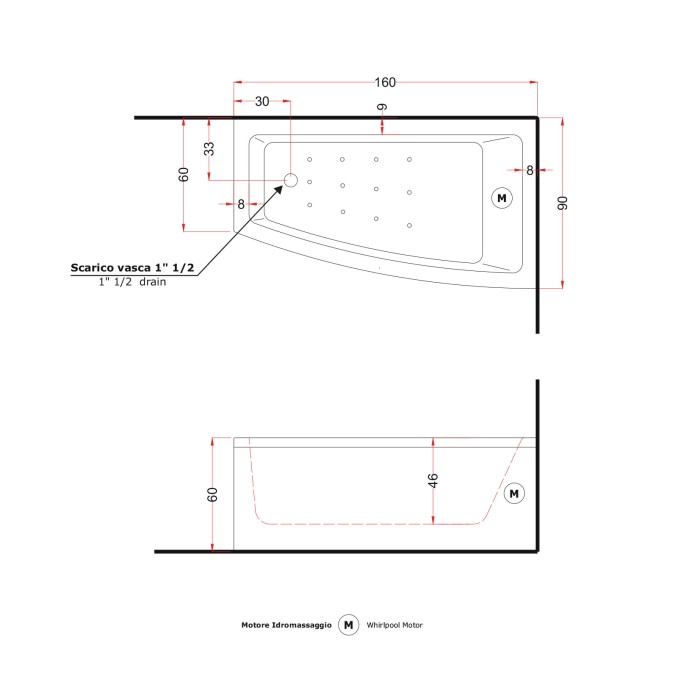 Gruppo Treesse Asyx Ванна 160x90xh62 см