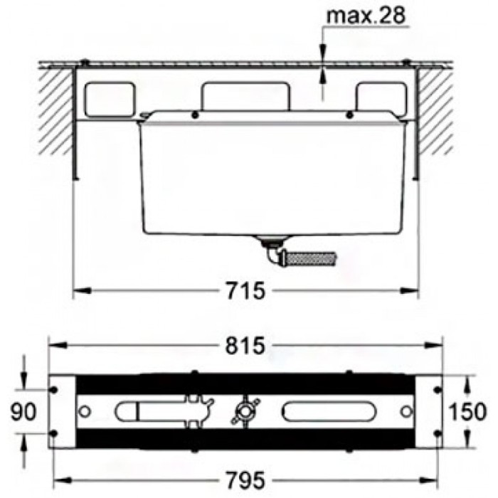 Grohe Монтажный ящик для установки смесителей на бортик ванной (29037000) Grohe Монтажный ящик для установки смесителей на бортик ванной (29037000)