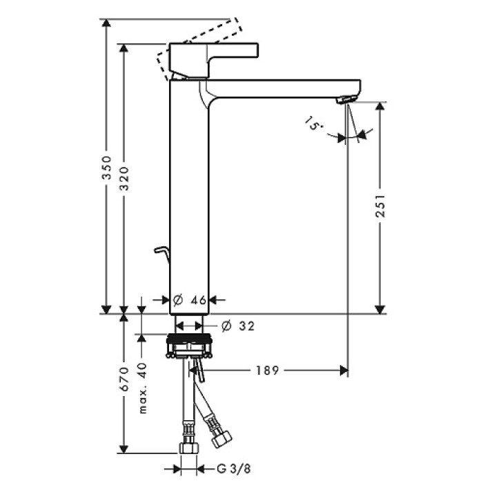 Смеситель для раковины Hansgrohe Metris S 260 (31022000)