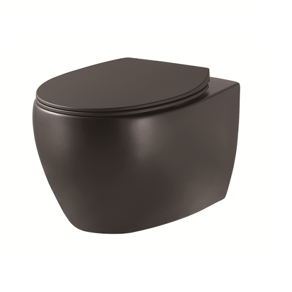 DEVIT 3020155B ACQUA NEW Унитаз подвесной без ободка, тонка крышка soft-close, quickfix, чёрный матовый